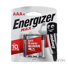 에너자이저 AAA 알카라인 건전지 R03 맥스 고전압 디지털 1개입 L 4개입