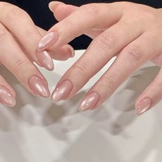 촤르르광 베이지 자석펄 네일팁 붙이는 셀프네일 씨씨네일 24P+네일도구, 1개, F-47