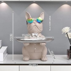 개 간지 장식 현관 리모콘 열쇠 보관함 북유럽 홈 액세서리 협탁, 왕차이 트레이 저금통 밀크 화이트 428