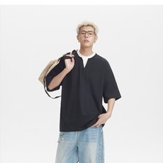 투니스 남성 투피스 디자인 루즈핏 반소매 티셔츠