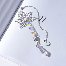 MetalLotusand 인공 크리스탈 썬캐처 참 수제 적용 가능 가정용 바람 차임 펜던트 야외 정원 식물 장식 1 개, 1) B