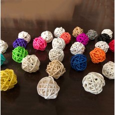 【mamabao】彩色藤球 顏色隨機 寵物玩具 3CM 鳥玩具 婚佈道具 網拍背景 倉鼠玩具, 1個, 藤球-顏色隨機1個