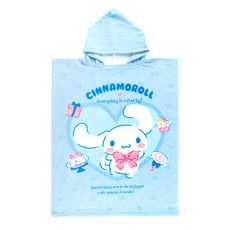 샤워가운 어린이 모자달린 산리오 여아 아동 키즈 목욕 가운 큐트 물놀이 비치 캐릭터 타올