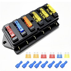 자동차 DIY 휴즈박스 4구 6구 ATO 무접지 퓨즈홀더 퓨즈박스, 6구 휴즈홀더, 1개