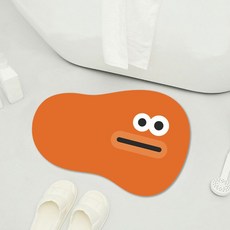 디아쿠아 몬스터 빨아쓰는 욕실 주방 논슬립 소프트 규조토 발매트, 말랑오렌지