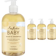 시어모이스처 로우 시어 카모마일 & 아르간 오일 키즈 워시 & 샴푸, 384ml, 4개
