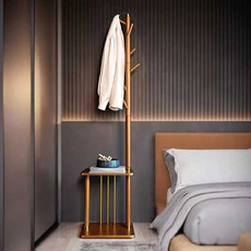 원목 옷걸이 현관 스탠드형 조립식 원목옷걸이 멀티 사무실, 우드 우측