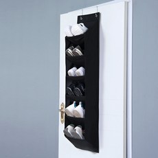 패브릭 신발 수납함 접이식 다층 통기성 수납함 정리박스형 기숙사 잡화 벽걸이형 기저귀, 블랙 6단, 1개