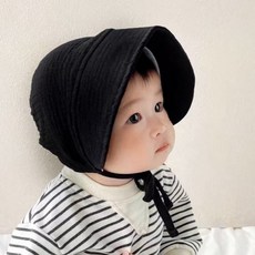 아기 거즈 모자 소피 보넷 블랙