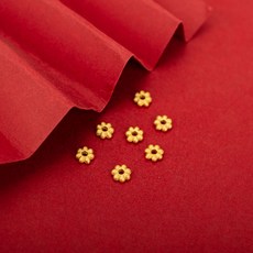 臺灣熱銷 金色鏤空小花託隔片 萬能沙金隔珠配件 串珠diy材料 黃金色保色持久, 5mm花形隔片 一對2片, 1個