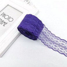 레이스천 밑단 원단 부자재 리본끈 4.5cm 10M, 1개, 34#퍼플