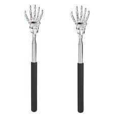 휴대용 4단 접이식 해골손 스텐 안테나 효자손 F타입, 06)블랙, 2개