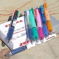 수입펜 제브라 4색볼펜 1다스 문구반점 0.7mm 클립온 잘써지는볼펜 슬림한, 혼합색상(빠른발송)