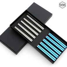 스텐수저 업소용 고급 젓가락 주방 테이블웨어 식탁용 5인세트 스카이