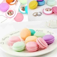 귀여운 마카롱 모양 미니 케이스 나무면봉, 분홍색