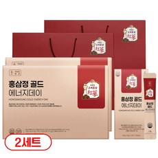 1+1 홍삼정 골드 6년근 프리미엄 홍삼스틱 쇼핑백 선물세트 에너지데이, 2개, 300ml