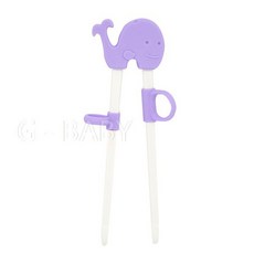 MARCUS＆MARCUS 動物樂園幼兒學習筷-鯨魚(紫)【金寶貝 211025】, 1個