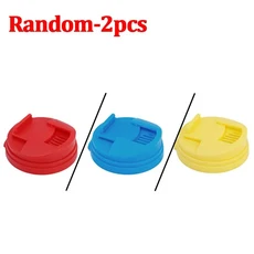 플라스틱 수 캔 뚜껑 누출 방지 보호대 멀티 컬러 공기 맥주 씰링 캡 휴대용 물병 커버 1 개, Random 2PCS