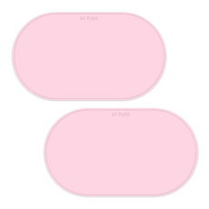 바이푸르 강아지 고양이 더핏 실리콘 펫 식기 매트, 2개, 베리핑크M+베리핑크M