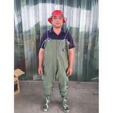 水晶雨鞋 連身防水褲 泰國蝦專用鞋底 涉水褲 釣魚 溯溪 海膠防水褲 魚塭, 10.5號