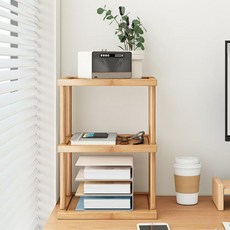 桌麵置物架 書桌收納架 置物架 辦公室桌上置物架 桌麵水杯收納架簡約雙層藤編杯架辦公置立式小型楠竹收納置物杯架, 1個, 收納置物架【胡桃色】,2層65cm