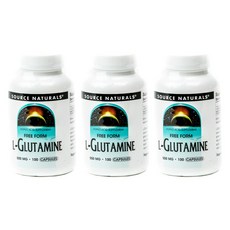 소스내츄럴스 L-글루타민 500mg 글루텐 프리 무설탕 캡슐, 100개입, 3개, 100정