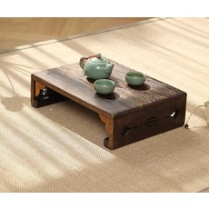 다도상 차판 원목찻상 티테이블 좌식 좌탁 다판 교자상, 4. 70cm 조각 장식 낮은 테이블