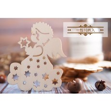 木製天使裝飾 一包10片入, 天使-聖誕木片, 1個