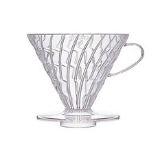 하리오 V60 투명 웨이브 커피 드리퍼 5~6인용 플라스틱드리퍼 핸드드립 커피드립퍼 dew+221Pz
