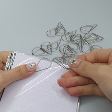 물방울 북마크 페이퍼클립 중형 실버 5P