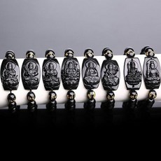 팔찌 문수보살 흑요석 12mm