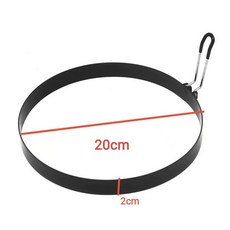 에그홀더 팬 팬케이크용 틀 금형 셰이퍼 후라이팬 원형, 20cm 블랙 핸들, 기본 색상