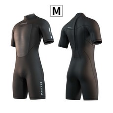 MYSTIC 防寒衣 3/2mm 後拉 短袖短褲 潛水衣 游泳衣 衝浪衣 風帆 溯溪保暖 平針, 黑M_25, 黑_25