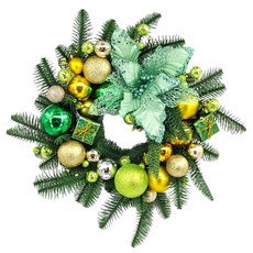 裝飾燈大師 40cm諾貝松花圈, F果綠色, 1個