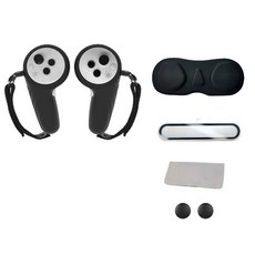 PICO4 울트라용 논슬립 및 렌즈 커버가 있는 VR 컨트롤러 실리콘 케이스, Black, 1개