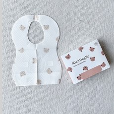 Baby童衣 寶寶用餐圍兜 外出便攜, 1個, 小熊一次性口水巾(20片裝)