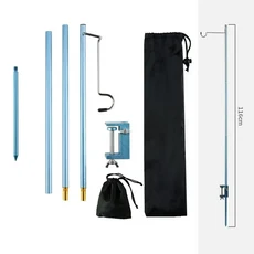 알루미늄 합금 휴대용 야외 조명 홀더 접이식 램프 걸이 분리형 램프 폴 캠핑 랜턴 스탠드 경량, 05 Type B blue, 1