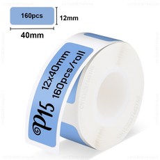 P15 라벨 메이커 테이프 D30 Marklife P12 P11 DELI Q2 프린터 용 휴대용 자체 접착 12x40mm 스티커 용지, 02 Blue 12x40mm, 1개