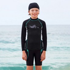[Airwork Surf]男童款防曬衣 2件+泳帽 YAWe1852兒童防曬衣兒童防曬衣兒童泳裝兒童沙灘裝