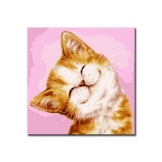 명화그리기 유화 세트 그림 해바라기 액자 DIY 캔버스, E79_스마일캣, 1개