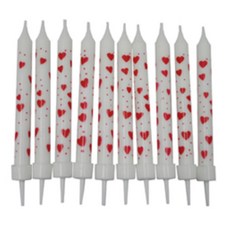 생일파티 하트 프린트 캔들 생일초 10개입 파티용초 생일선물 캔들선물소품 캔들선물, 1개