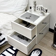 수납장 정리대 화이트 선반 사무용 철제 신발장 틈새 드레스룸 정리함, 자가조립, 1x1x1, 화이트 2칸 2서랍