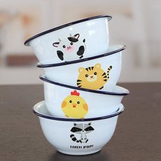 寶寶搪瓷碗 懷舊 老式 複古 泡麵碗, 1個, 特厚搪瓷碗 花色隨機 1個,16cm