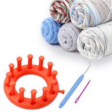 毛衣編織器 毛線編織機 帽子衣服編織工具 圓形編織器 DIY手工毛線編織神器, 1個, 紅色