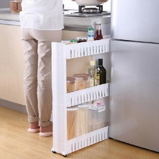 틈새 수납장 정리함 적재형 슬림 수납함 플라스틱 옷장 드레스룸 다용도실 좁은 공간 활용 박스 오거나이저, 3단