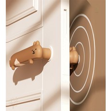 고양이 문고리 커버 도어손잡이 보호 유아안전 손잡이보호, 치즈냥(좌)
