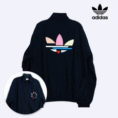 아디다스 오리지널 쉐터드 트레포일 우븐 트랙 탑 바람막이 자켓 블랙
