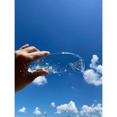 透明防霧防飛沫護目鏡 可戴眼鏡 防塵安全眼鏡, 1個, 一隻下標區