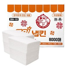 냅킨 1겹 8000매 식당 카페 업소용 테이블 내프킨 토미 대용량 네프킨, 1박스, 화이트