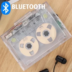 투명 테이프 플레이어 Bluetooth5.0 테이프 플레이어 HIFI 사운드 레트로 향수 듀얼 트랙은 자동으로 테이, 02 Transparent